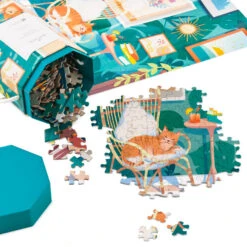 Hallmark A Purrfect Place 550-Piece Jigsaw Puzzle -Toy Store Cozy Cat and Paintings 550 Piece Jigsaw Puzzle 1PUZ1428 02