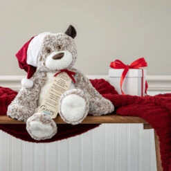 Large Giving Bear In Santa Hat Stuffed Animal, 16" -Toy Store Large Giving Bear in Santa Hat Stuffed Animal 5004770063 03