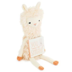 Hallmark MopTops Llama Stuffed Animal With You Make Me Smile Board Book